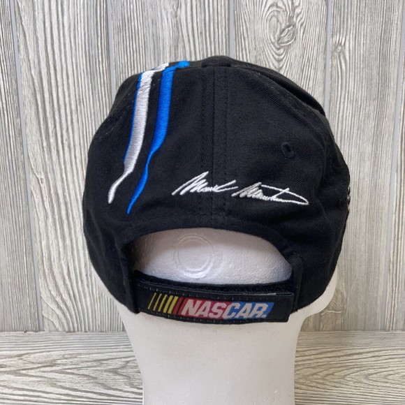 Mark Martin Cap Hat #6 Pfizer Roush Racing NASCAR Black Strapback Pinstripe NEW - Picture 4 of 8